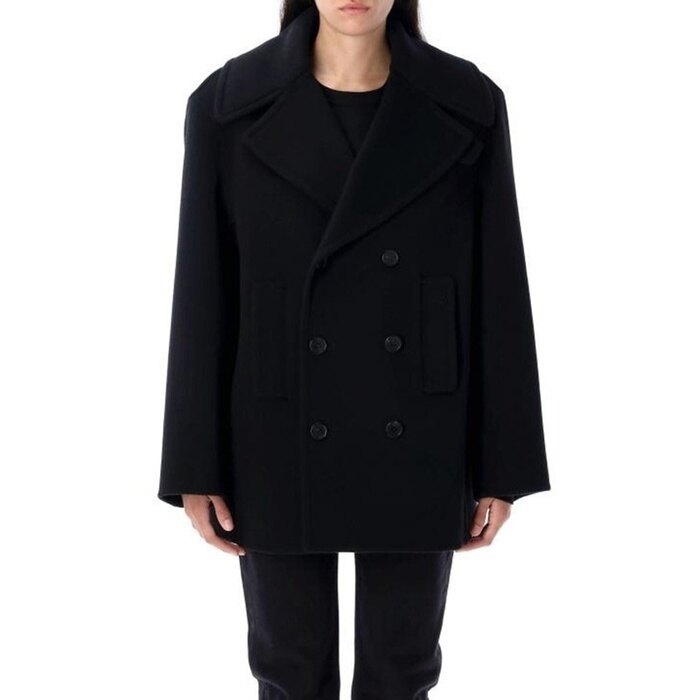 생로랑 더블 브레스트 울 피코트 838047 Y060R 1005 - Saint Laurent