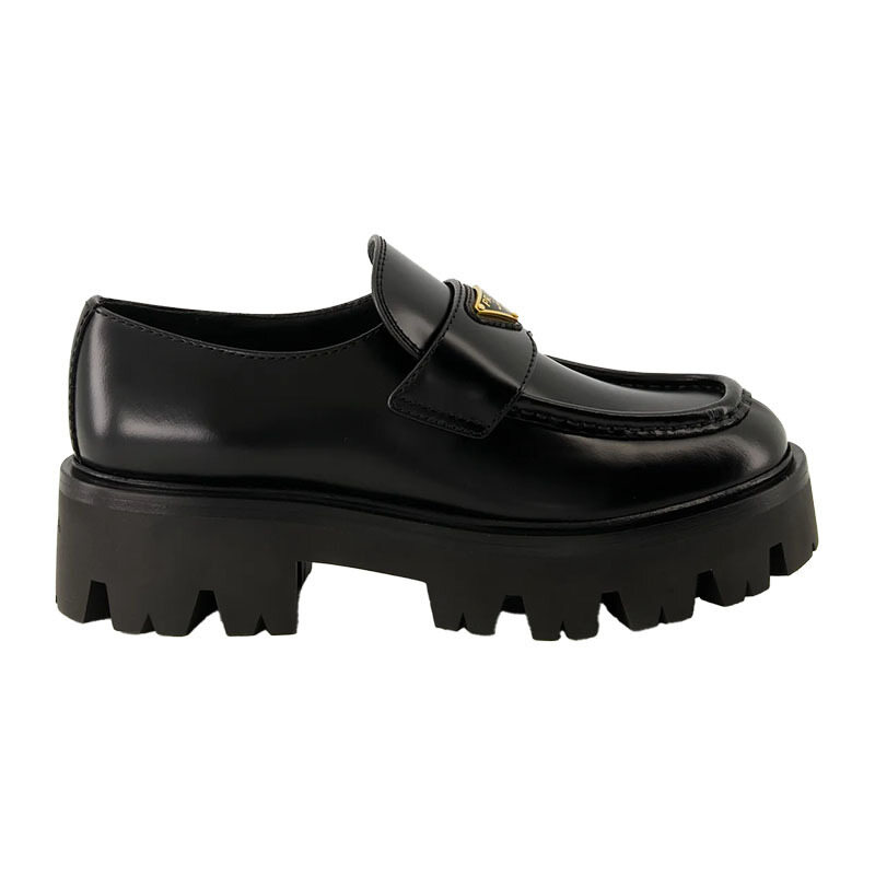 26FW 프라다 브러시드 레더 블랙 여성 로퍼 1D185O 050 055 F0002 - Prada