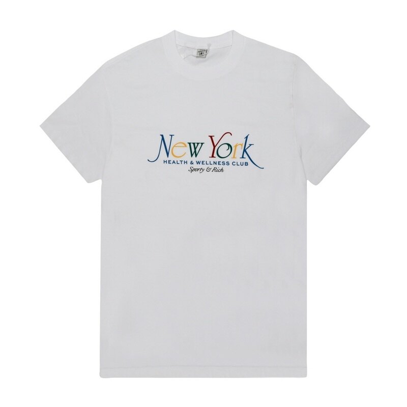 스포티앤리치 TO043622034WH57 WHITE/RUBY/ALPINE/PARIS BLUE 공용 반팔티 - Sporty & Rich