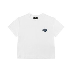 [아페쎄 APC] COHBM F26389 TAE BLANC/DARK NAVY 여성 반팔티 썸네일 1