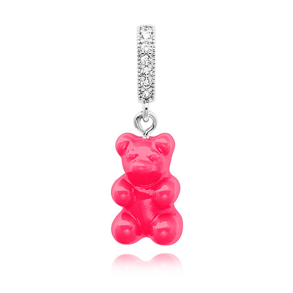 [크리스탈헤이즈 CRYSTAL HAZE] NOSTALGIA BEAR-COSMOPOLITAN-PAVE CONNECTOR SILVER 여성 참 - Crystal Haze