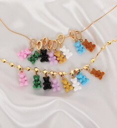 [크리스탈헤이즈 CRYSTAL HAZE] NOSTALGIA BEAR-MYKONOS BLUE-CLASSIC CONNECTOR SILVER 여성 참 썸네일 2