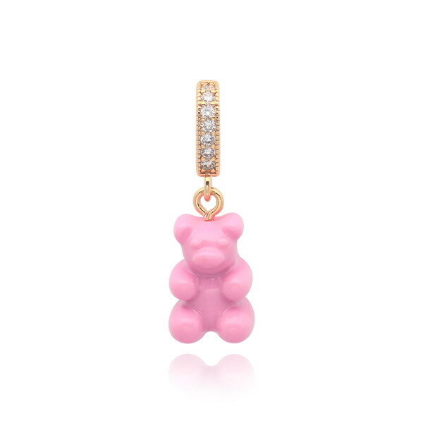 [크리스탈헤이즈 CRYSTAL HAZE] NOSTALGIA BEAR-CANDY PINK-PAVE CONNECTOR 여성 참 - Crystal Haze