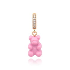 [크리스탈헤이즈 CRYSTAL HAZE] NOSTALGIA BEAR-CANDY PINK-PAVE CONNECTOR 여성 참 썸네일 1