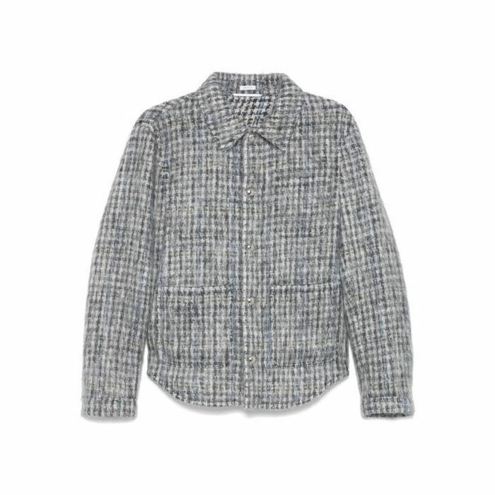 라프리마 톰브라운 건클럽 체크 헤어 모헤어 유틸리티 자켓 MJO220U F0931 980 - Thom Browne