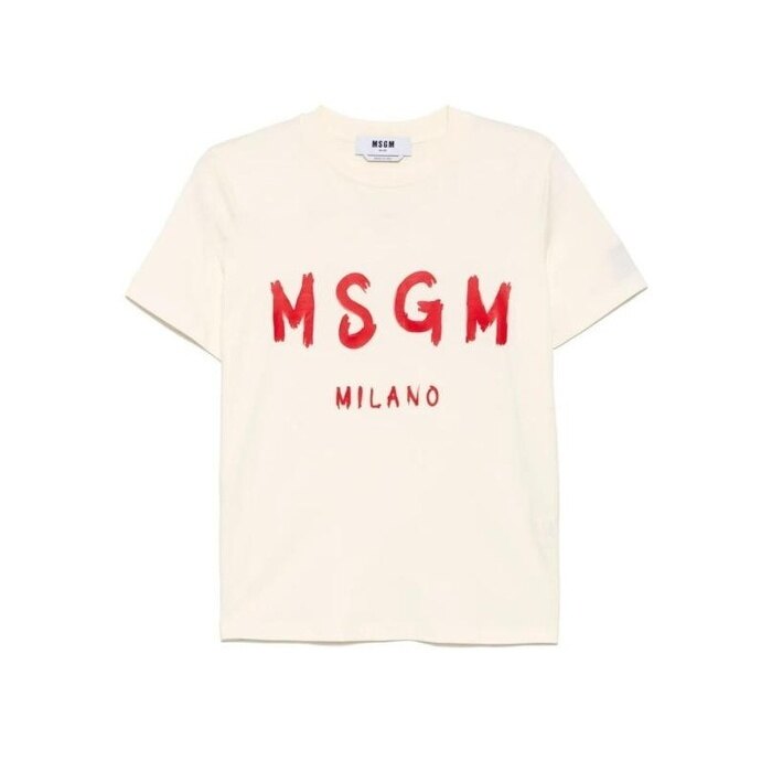 엠에스지엠 브러쉬드 로고 디테일 티셔츠 3841MDM510 257002 02 - MSGM