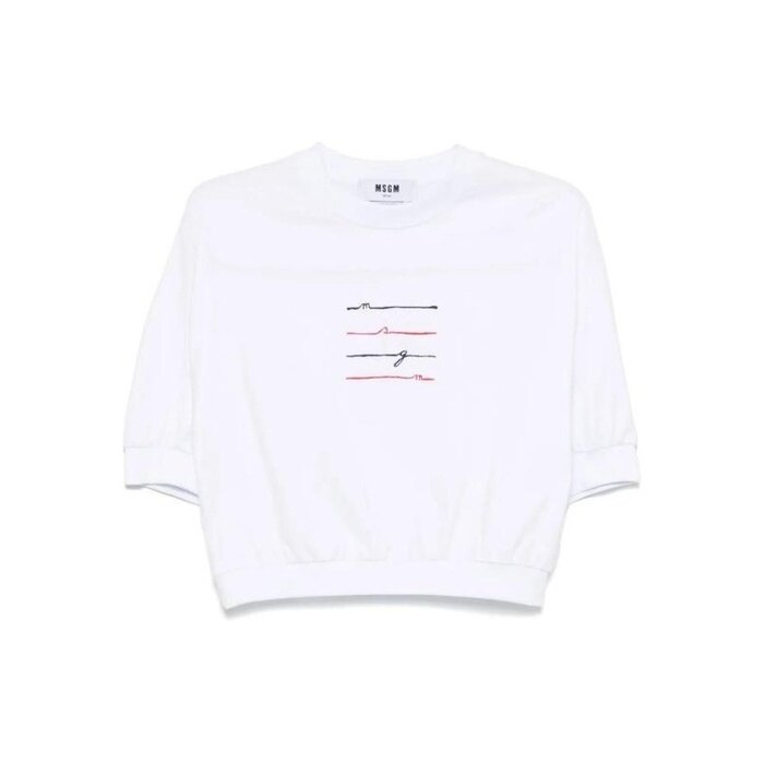 엠에스지엠 로고 자수 하프 맨투맨 탑 3841MDM82 257002 01 - MSGM