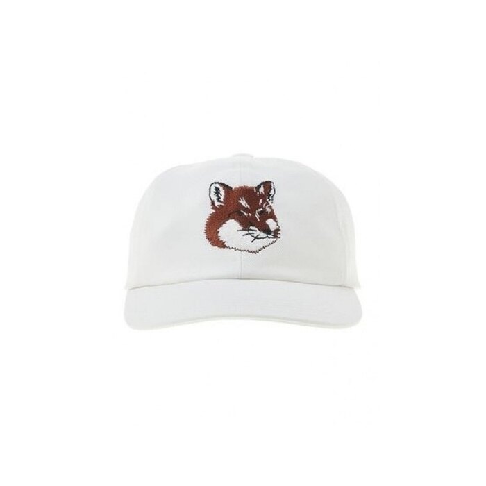 메종키츠네 캡 6P 라지 폭스 헤드 자수 6패널 HU06118WW0007 WHP101 - Maison Kitsune
