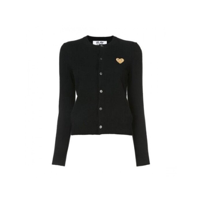 라프리마 꼼데가르송 골드하트 와펜 울 가디건 AZ N049 051 1 - Comme des Garcons