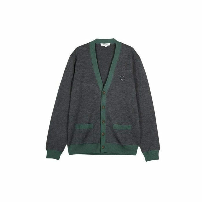 메종키츠네 볼드 폭스 헤드 패치 BICOLOR 가디건 투톤 NM00507KT1036 H170 - Maison Kitsune
