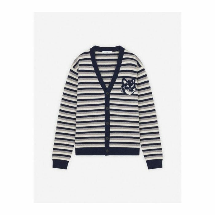라프리마 메종키츠네 폭스 헤드 인타르시아 스트라이프 컴포 NM00504KM0329 B481 - Maison Kitsune