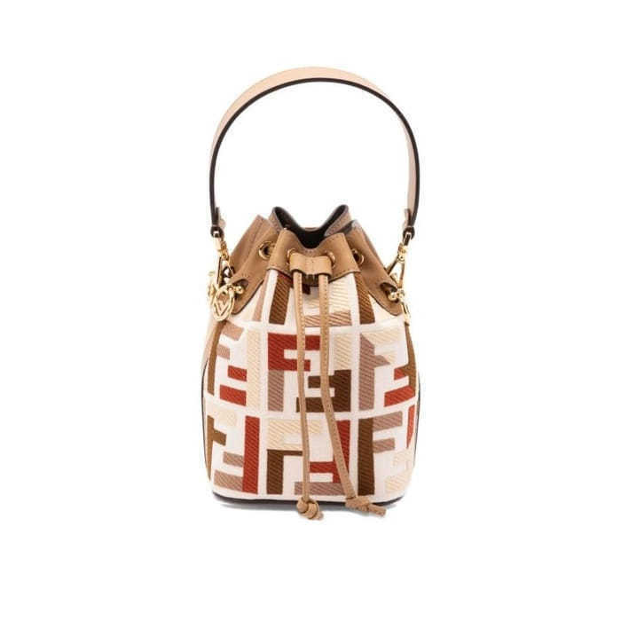 펜디 미니 MON TRESOR 캔버스 RICAMO 몬트레조 FF 자카드 8BS093 AYDF F1TVK - Fendi