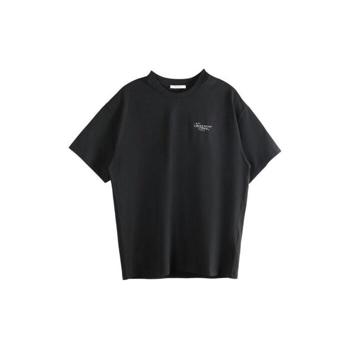 지방시 로고 스탬프 프린트 코튼 티셔츠 BM71NK3YSA 001 - Givenchy