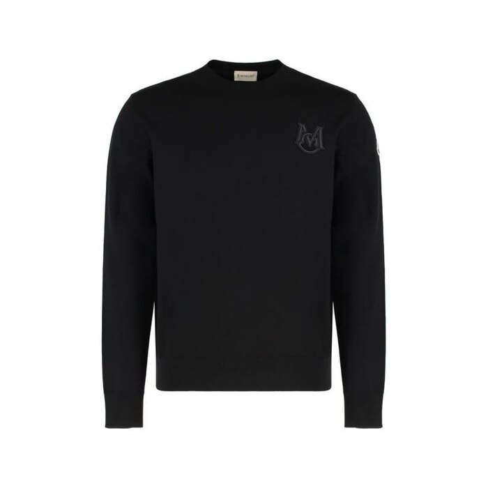 라프리마 몽클레어 자수 모노그램 코튼 스웨터 9C00013 M1113 999 - Moncler
