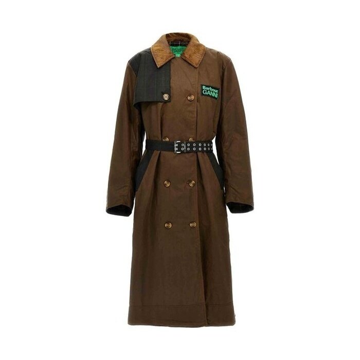 Barbour x GANNI 왁스 트렌치코트 코트 바버 가니 트렌치 LWX1450 BR51 - Barbour