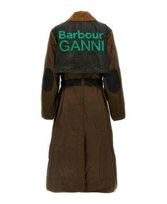 Barbour x GANNI 왁스 트렌치코트 코트 바버 가니 트렌치 LWX1450 BR51 썸네일 1