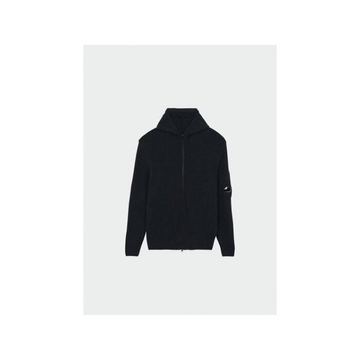 CP컴퍼니 플리스 니트 후드 풀 집 스웨터 짚 19CMKN258A 006170A 999 - CP company