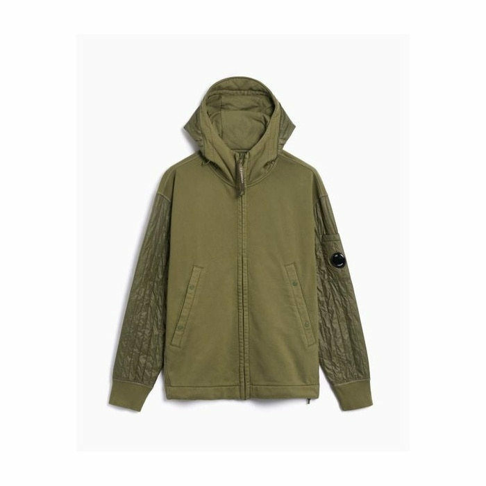 CP컴퍼니 Diagonal Raised 플리스 후드 스웨트셔츠 다 19CMSS054A 005835M 652 - CP company