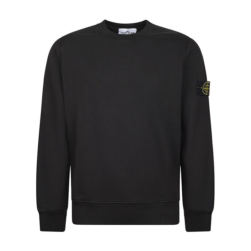 26SS 스톤아일랜드 오가닉 코튼 플리스 블랙 남성 맨투맨 L1S15 6100060 S0051 V0029 - Stone Island
