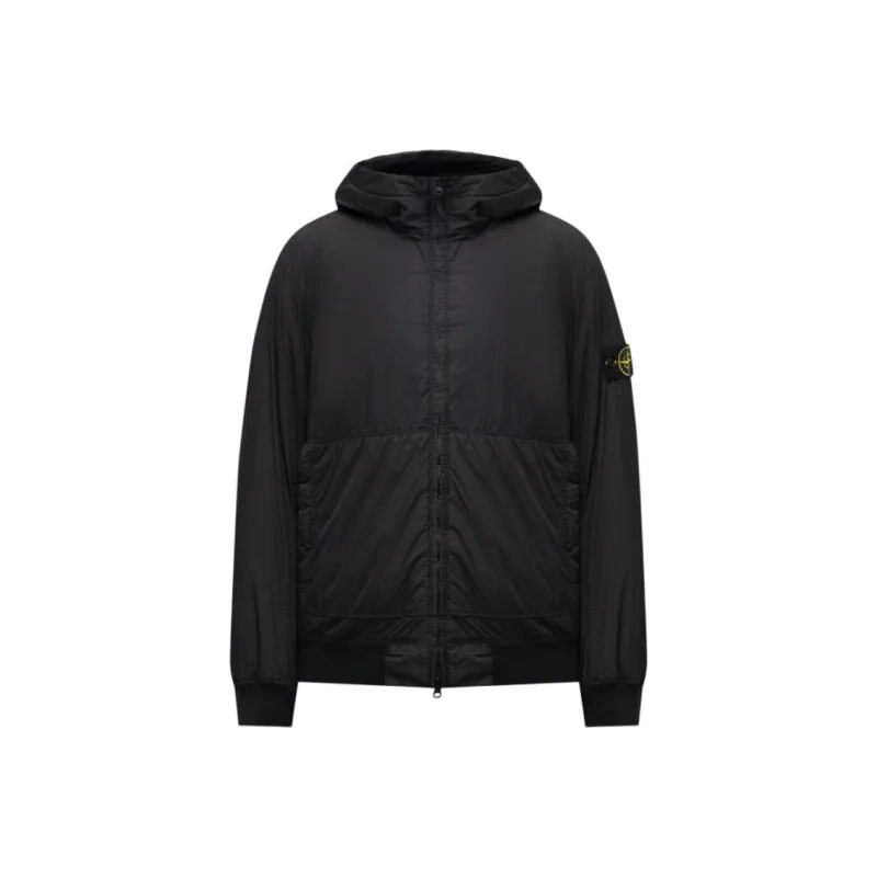 26SS 스톤아일랜드 크링클랩스 블랙 남성 후드자켓 L1S15 4100110 S0A23 V0029 - Stone Island