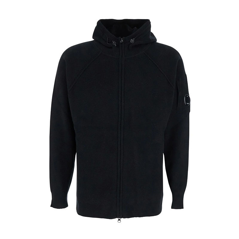 씨피컴퍼니 램스울 블랙 남성 후드집업 19CMKN057A 110149A 999 - CP company