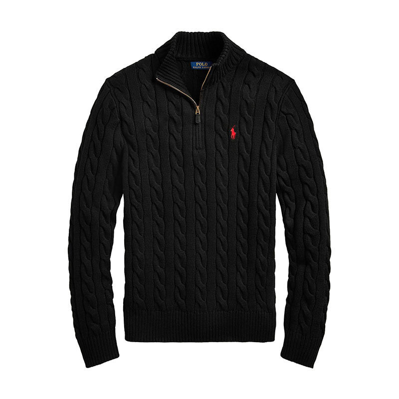 26SS 폴로랄프로렌 로고 하프집업 블랙 남성 니트 710810841006 - Polo Ralph Lauren