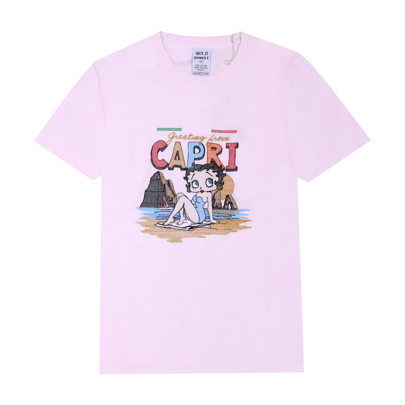 [와일드동키 WILD DONKEY] T-CAPRI LIGHT DYED PINK 공용 반팔티 - Wild Donkey