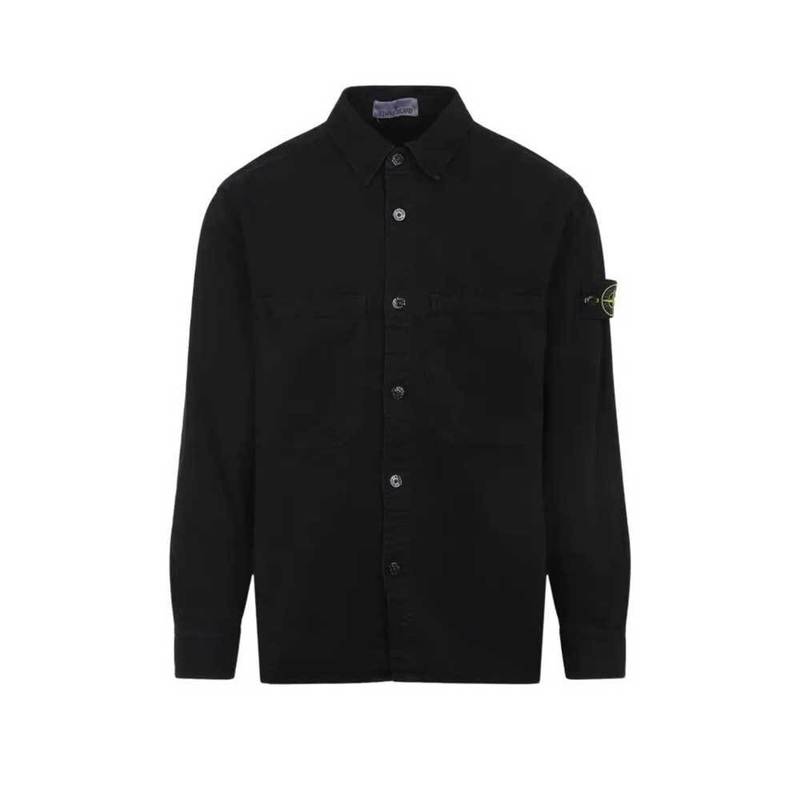 [국내배송] 스톤아일랜드 오버셔츠 자켓 코튼 블랙 - Stone Island