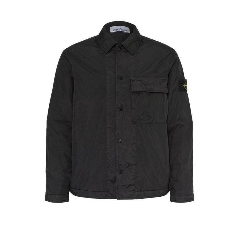 [국내배송] 스톤아일랜드 오버셔츠 자켓 스트레치 블랙 - Stone Island