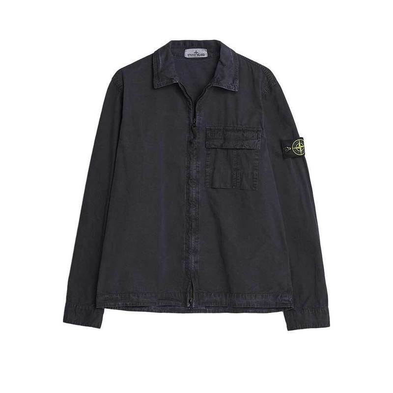 [국내배송] 스톤아일랜드 오버셔츠 자켓 브러쉬드 네이비 - Stone Island