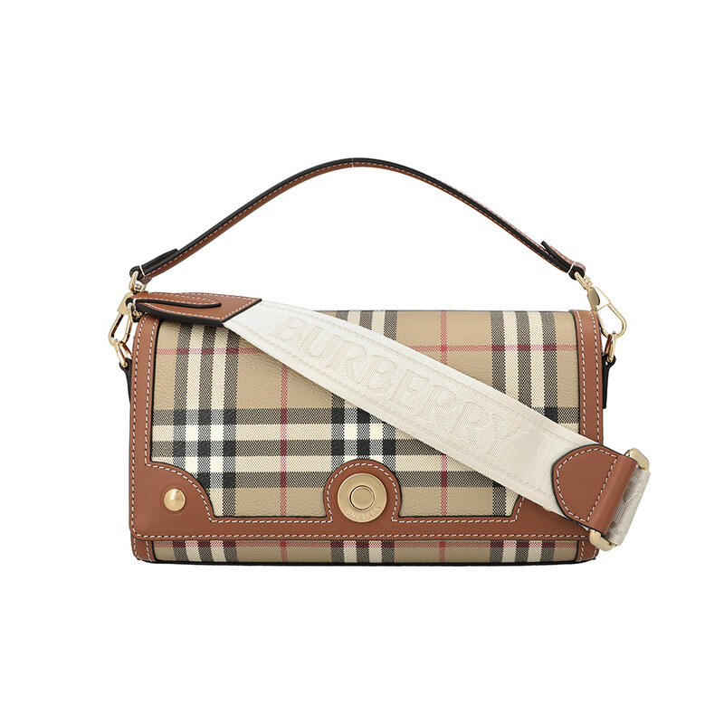 버버리 8109787 A9534 체크 노트 탑 핸들 토트백 - Burberry