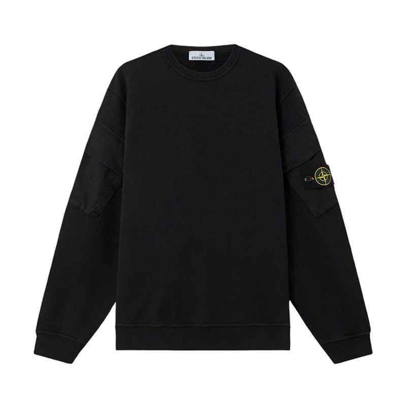 스톤아일랜드 브러쉬드 코튼 블랙 남성 맨투맨 K2S15 6100008 S0A20 V0029 - Stone Island