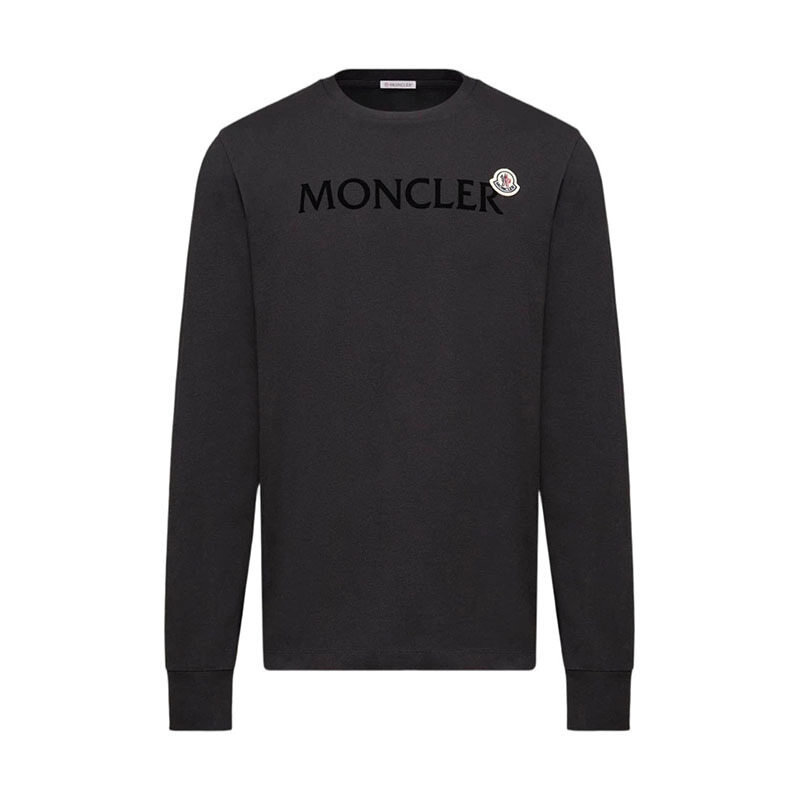 26SS 몽클레르 로고 코튼 블랙 남성 맨투맨 8D00009 89AYY 999 - Moncler