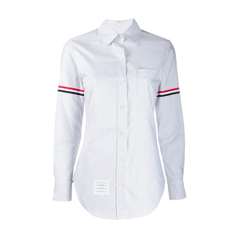 26SS 톰브라운 암밴드 스트라이프 그레이 여성 셔츠 FLL019E 00098 035 - Thom Browne