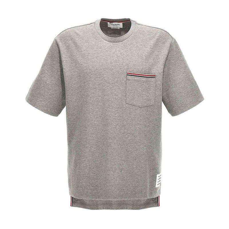 26SS 톰브라운 RWB 포켓 그레이 남성 반팔티셔츠 MJS183A 07323 055 - Thom Browne