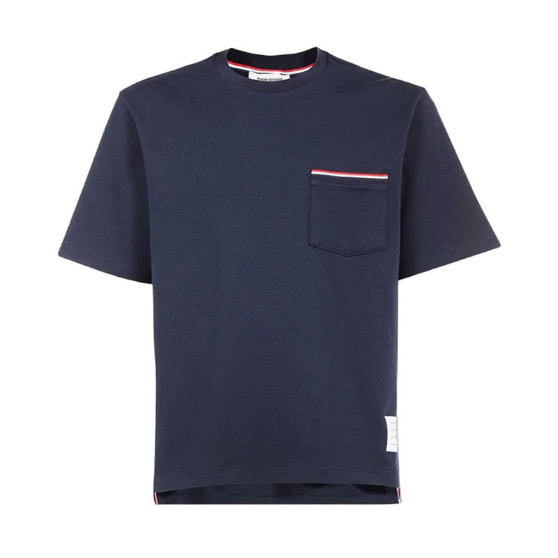 26SS 톰브라운 RWB 포켓 네이비 남성 반팔티셔츠 MJS183A 07323 415 - Thom Browne