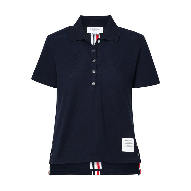 26SS 톰브라운 센터백 스트라이프 네이비 여성 폴로 셔츠 FJP014A 00050 415 - Thom Browne