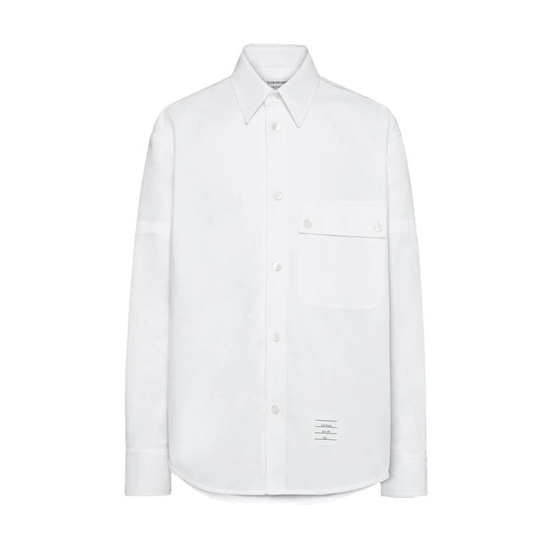 26SS 톰브라운 코튼 피케 화이트 남성 셔츠 MWL430O 00185 100 - Thom Browne