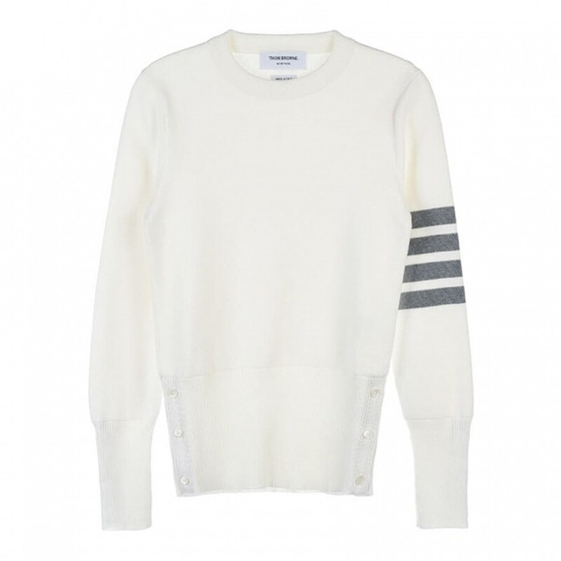 [국내배송] 톰브라운 여성 4바 스트라이프 밀라노스티치 니트 FKA239A 00219 100 - Thom Browne