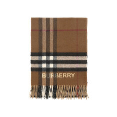 [버버리 BURBERRY] 8045329 A7026 와이드 체크 캐시미어 프린지 머플러 썸네일 1