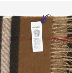 [버버리 BURBERRY] 8045329 A7026 와이드 체크 캐시미어 프린지 머플러 썸네일 2