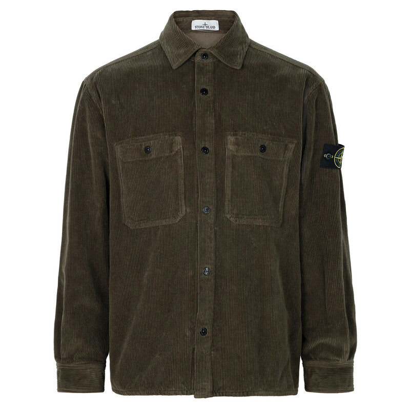 스톤아일랜드 코듀로이 밀리터리그린 남성 오버 셔츠 151200012 S0212 V0054 - Stone Island