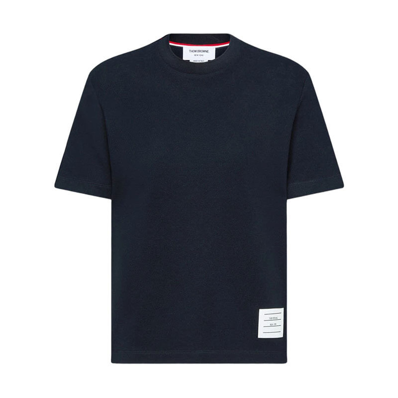 26SS 톰브라운 4바 코튼 피케 네이비 여성 반팔 티셔츠 FJS207A 00050 415 - Thom Browne