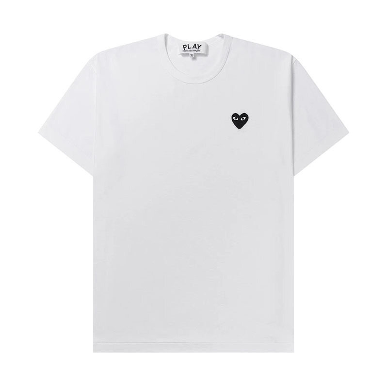 26SS 꼼데가르송 블랙 하트 화이트 공용 반팔 티셔츠 AX T064 051 2 - Comme des Garcons