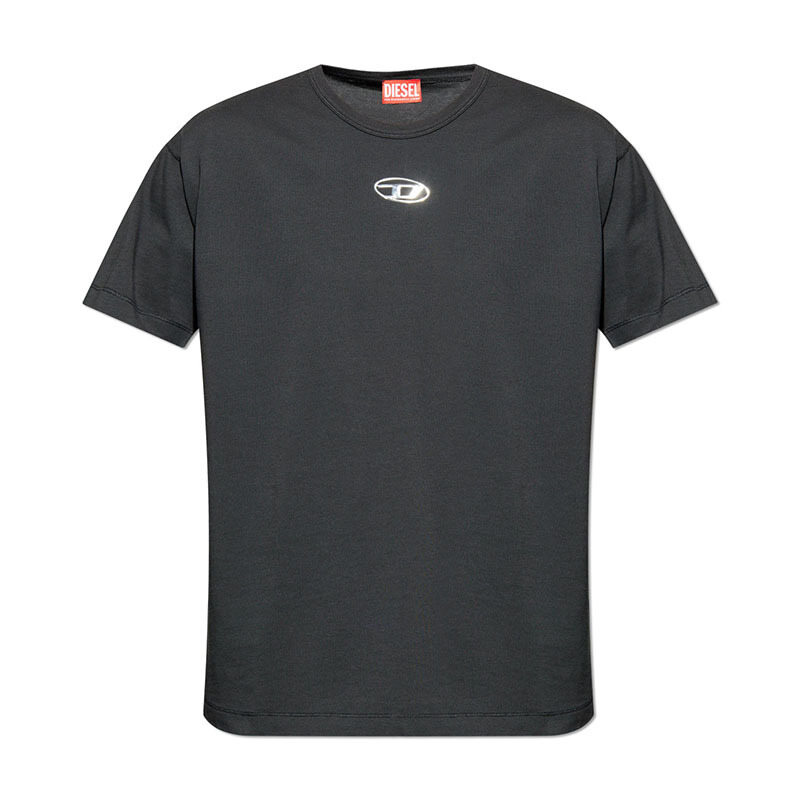 26SS 디젤 오벌 D 로고 블랙 남성 반팔 티셔츠 A20297 0JMBB 900 - Diesel