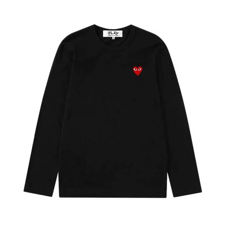 [국내배송] 꼼데가르송 긴팔티셔츠 쭉티 레드하트 남여공용 블랙 - Comme des Garcons