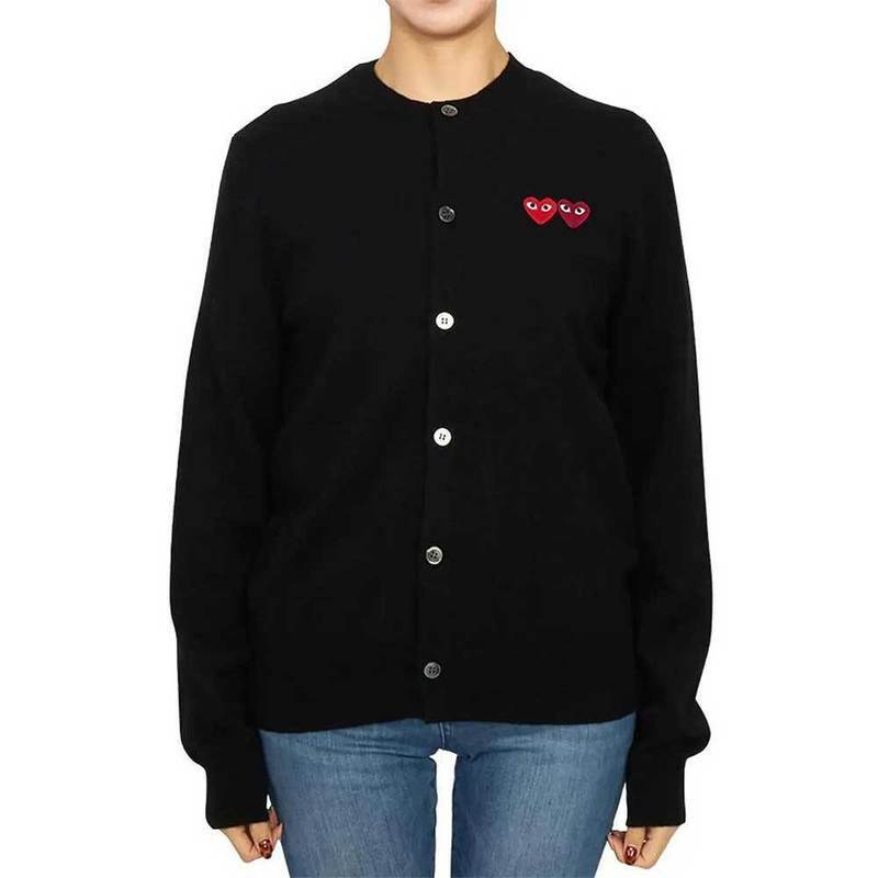 [국내배송] 꼼데가르송 가디건 더블하트 남여공용 블랙 - Comme des Garcons