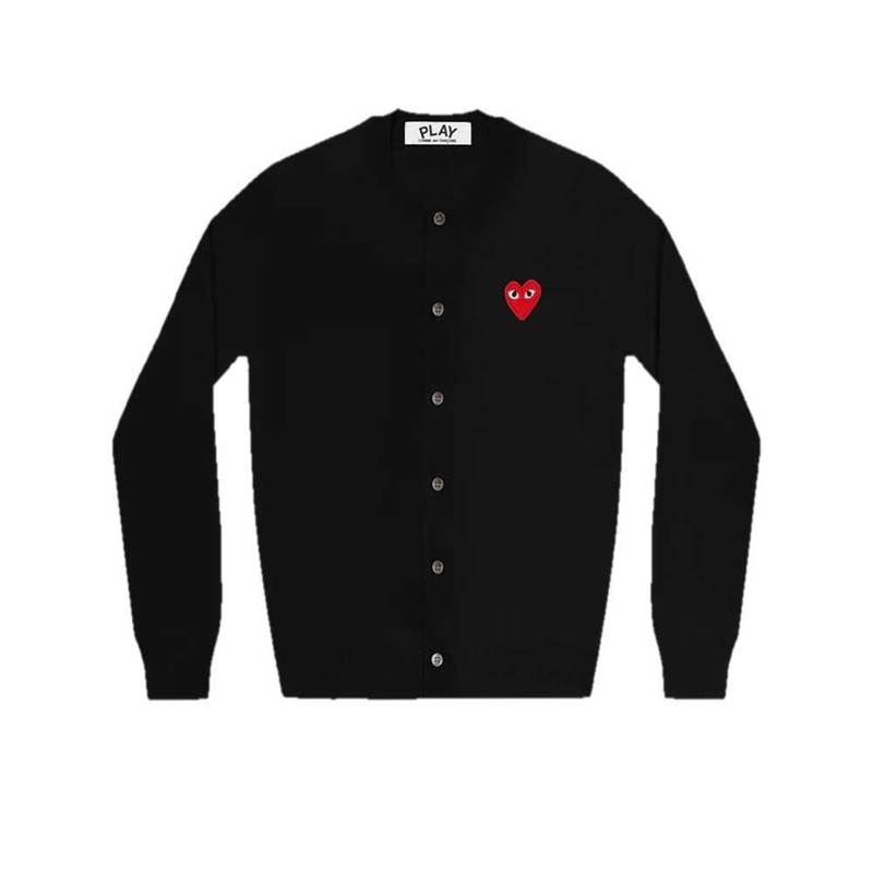 [국내배송] 꼼데가르송 가디건 레드하트 남여공용 블랙 - Comme des Garcons