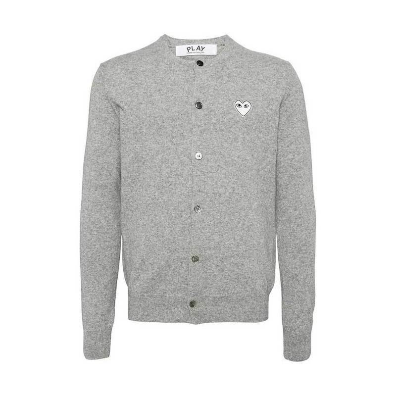 [국내배송] 꼼데가르송 가디건 화이트하트 남여공용 그레이 - Comme des Garcons