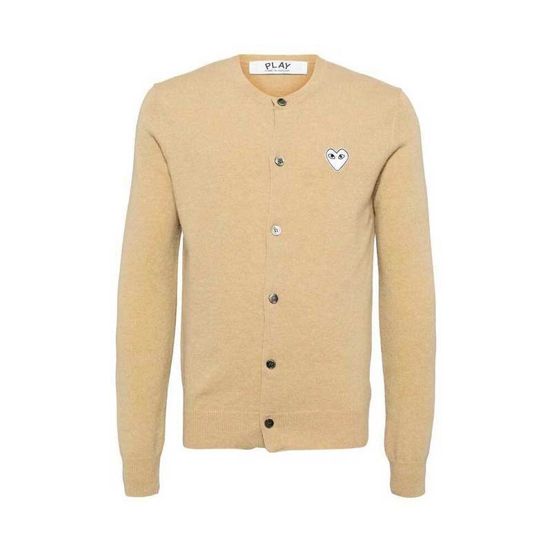 [국내배송] 꼼데가르송 가디건 화이트하트 남여공용 베이지 - Comme des Garcons
